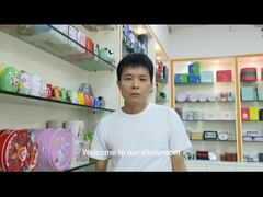 Metallo stagionale Tin Container With Lid di Tin Containers Large Circular Gift del giro di festa